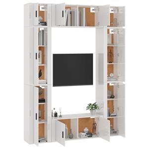 bonnevie 8-tlg. TV-Schrank-Set,TV-Möbel Hochglanz-Weiß Holzwerkstoff vidaXL