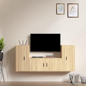 VIDAXL 3-tlg. Tv-schrank-set Sonoma-eiche Holzwerkstoff