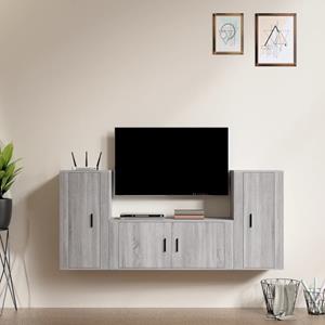 VIDAXL 3-tlg. Tv-schrank-set Grau Sonoma Holzwerkstoff