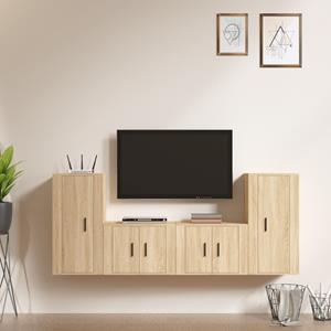 VIDAXL 4-tlg. Tv-schrank-set Sonoma-eiche Holzwerkstoff