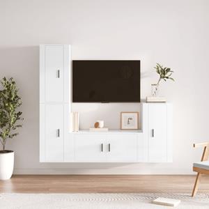 VIDAXL 4-tlg. Tv-schrank-set Hochglanz-weiß Holzwerkstoff