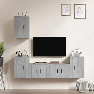 VIDAXL 5-tlg. Tv-schrank-set Betongrau Holzwerkstoff