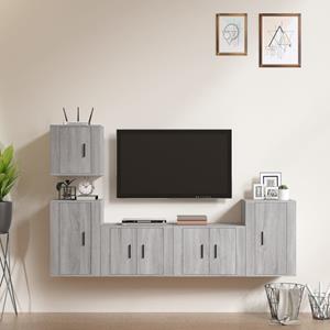 VIDAXL 5-tlg. Tv-schrank-set Grau Sonoma Holzwerkstoff