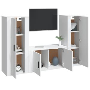 Vidaxl 3-tlg. Tv-schrank-set Weiß Holzwerkstoff