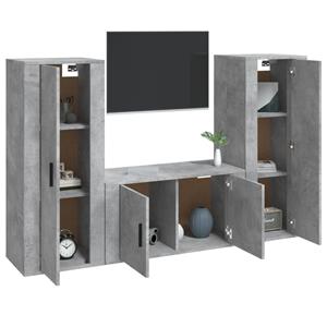 Vidaxl 3-tlg. Tv-schrank-set Betongrau Holzwerkstoff