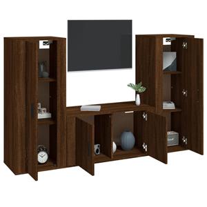 Vidaxl 3-tlg. Tv-schrank-set Braun Eichen-optik Holzwerkstoff