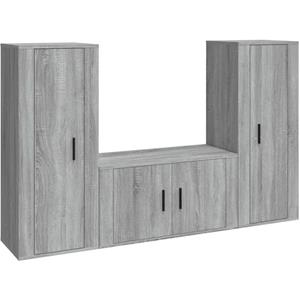 3-tlg. TV-Schrank-Set Grau Sonoma Holzwerkstoff vidaXL - Grau