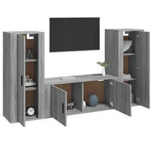 Vidaxl 3-tlg. Tv-schrank-set Grau Sonoma Holzwerkstoff