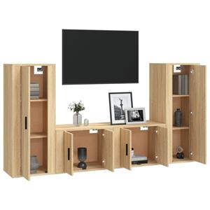 Vidaxl 4-tlg. Tv-schrank-set Sonoma-eiche Holzwerkstoff