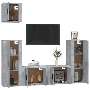 Vidaxl 5-tlg. Tv-schrank-set Betongrau Holzwerkstoff