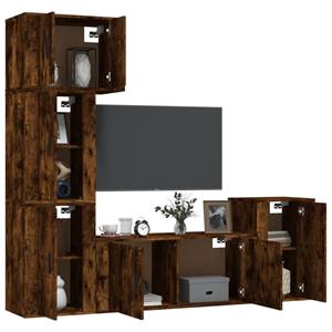 Vidaxl 5-tlg. Tv-schrank-set Räuchereiche Holzwerkstoff