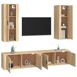 Vidaxl 4-tlg. Tv-schrank-set Sonoma-eiche Holzwerkstoff