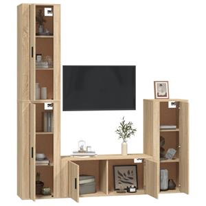 Vidaxl 4-tlg. Tv-schrank-set Sonoma-eiche Holzwerkstoff