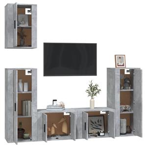 Vidaxl 5-tlg. Tv-schrank-set Betongrau Holzwerkstoff