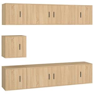 vidaXL TV-Schrank 7-tlg. TV-Schrank-Set Sonoma-Eiche Holzwerkstoff (7-St)