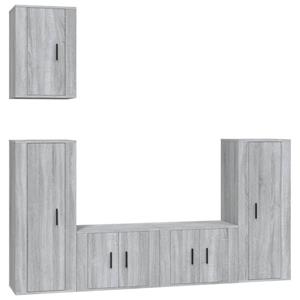 vidaXL TV-Schrank 5-tlg. TV-Schrank-Set Grau Sonoma Holzwerkstoff (5-St)