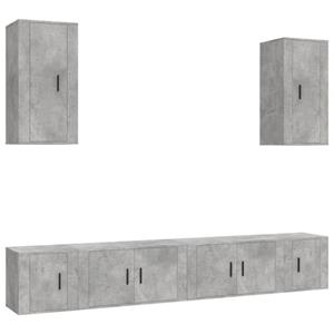 vidaXL TV-Schrank 6-tlg. TV-Schrank-Set Betongrau Holzwerkstoff (6-St)