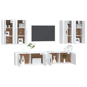 Vidaxl 6-tlg. Tv-schrank-set Weiß Holzwerkstoff