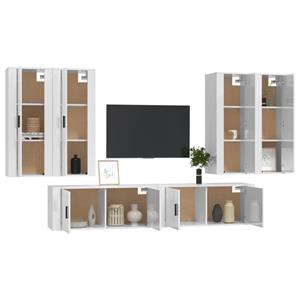 Vidaxl 6-tlg. Tv-schrank-set Hochglanz-weiß Holzwerkstoff