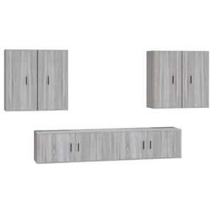 vidaXL TV-Schrank 6-tlg. TV-Schrank-Set Grau Sonoma Holzwerkstoff