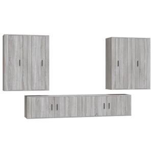 vidaXL TV-Schrank 6-tlg. TV-Schrank-Set Grau Sonoma Holzwerkstoff (6-St)