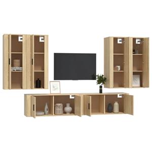 Vidaxl 6-tlg. Tv-schrank-set Sonoma-eiche Holzwerkstoff