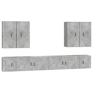 vidaXL TV-Schrank 8-tlg. TV-Schrank-Set Betongrau Holzwerkstoff (8-St)