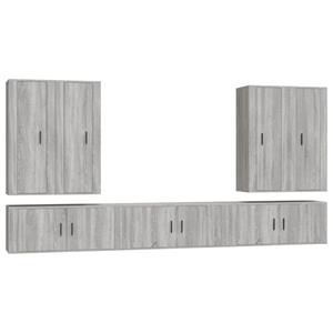 vidaXL TV-Schrank 7-tlg. TV-Schrank-Set Grau Sonoma Holzwerkstoff (7-St)