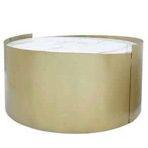 PTMD Eldin Ronde Salontafel - H44 x Ã80 cm - Ijzer - Goud