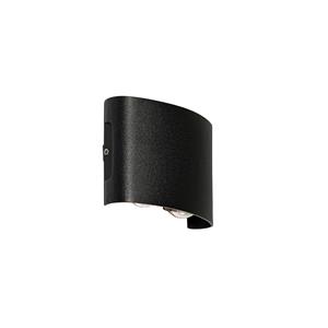 QAZQA LED Wandlamp buiten silly - Zwart - Modern - L 12cm