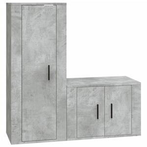 VidaXL 2-delige Tv-meubelset bewerkt hout betongrijs