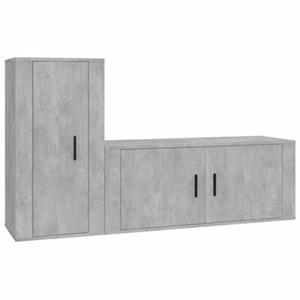 VidaXL 2-delige Tv-meubelset bewerkt hout betongrijs