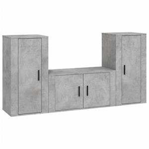 VidaXL 3-delige Tv-meubelset bewerkt hout betongrijs
