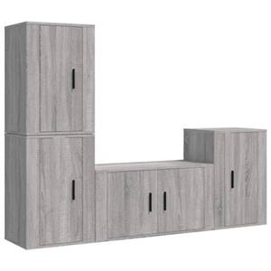 Vidaxl 4-tlg. Tv-schrank-set Grau Sonoma Holzwerkstoff