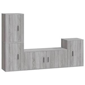 Vidaxl 4-tlg. Tv-schrank-set Grau Sonoma Holzwerkstoff