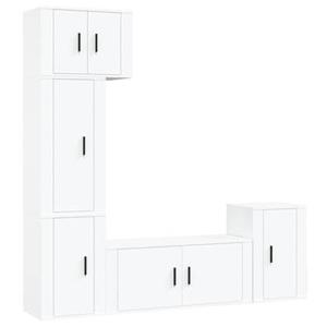 Vidaxl 5-tlg. Tv-schrank-set Weiß Holzwerkstoff