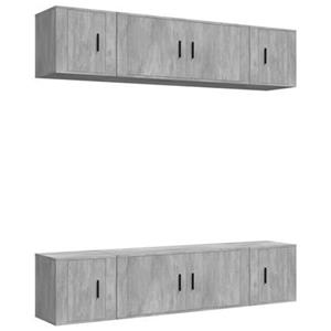 Vidaxl 6-tlg. Tv-schrank-set Betongrau Holzwerkstoff