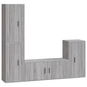 Vidaxl 4-tlg. Tv-schrank-set Grau Sonoma Holzwerkstoff