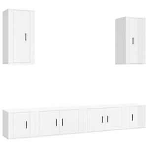 Vidaxl 6-tlg. Tv-schrank-set Hochglanz-weiß Holzwerkstoff