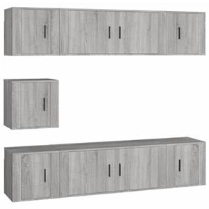 Vidaxl 7-tlg. Tv-schrank-set Grau Sonoma Holzwerkstoff