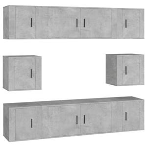 Vidaxl 8-tlg. Tv-schrank-set Betongrau Holzwerkstoff