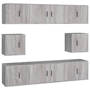 Vidaxl 8-tlg. Tv-schrank-set Grau Sonoma Holzwerkstoff