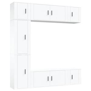 Vidaxl 7-tlg. Tv-schrank-set Weiß Holzwerkstoff