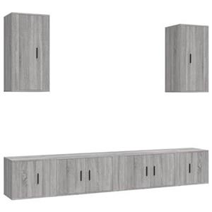 Vidaxl 6-tlg. Tv-schrank-set Grau Sonoma Holzwerkstoff