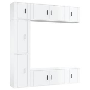 Vidaxl 7-tlg. Tv-schrank-set Hochglanz-weiß Holzwerkstoff