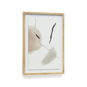 Kave Home  Abstract schilderij Torroella wit, bruin en grijs met