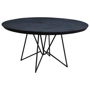 I-Catchers Eettafel rond mango zwart | 130 x 130 x 75 cm | Buispoot