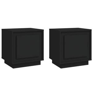 VidaXL Nachtkastjes 2 st 44x35x45 cm bewerkt hout zwart