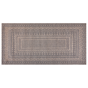 beliani Teppich Jute beige / grau 80 x 150 cm rechteckig geometrisches Muster Baglar - Beige