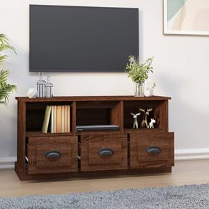 vidaXL Tv-meubel 100x35x50 cm bewerkt hout bruineikenkleurig